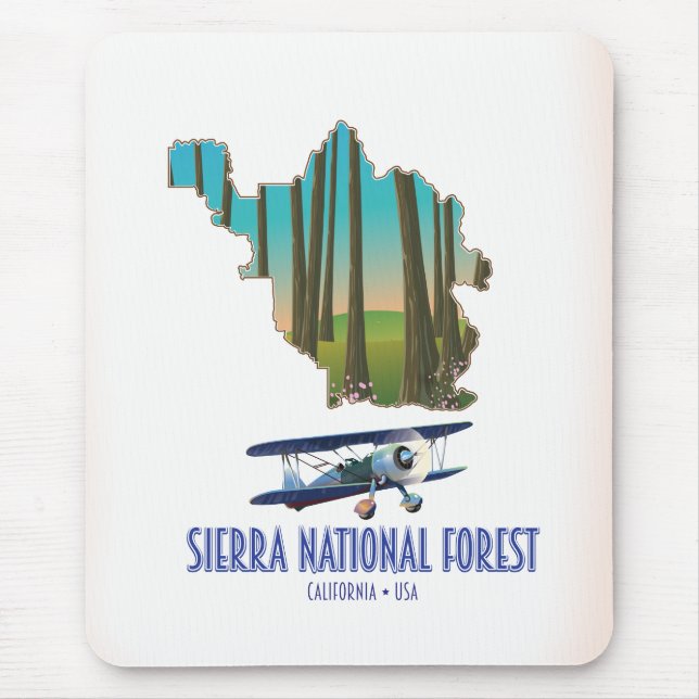 Mousepad Mapa florestal nacional da Califórnia EUA (Frente)