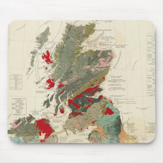 Mousepad Mapa geológico composto, paleontológico (Frente)