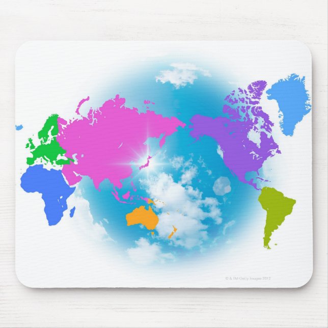 Mousepad Mapa Global Colorido (Frente)
