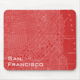 Mousepad Mapa gráfico de São Francisco