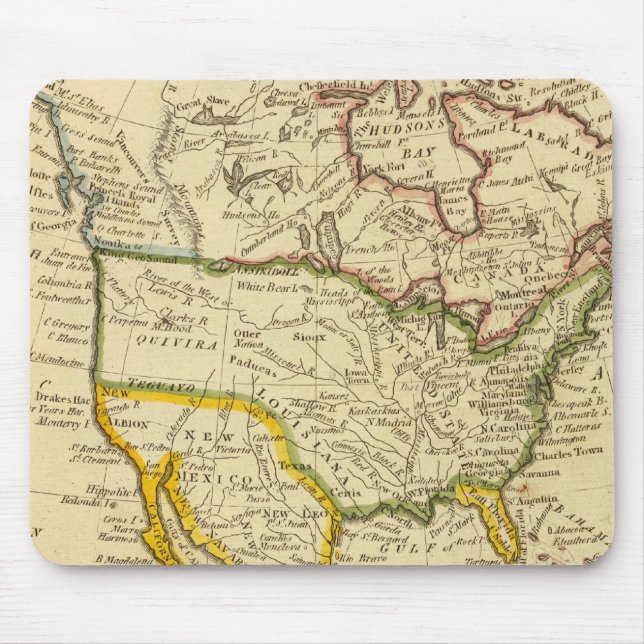 Mousepad Mapa gravado na América do Norte (Frente)