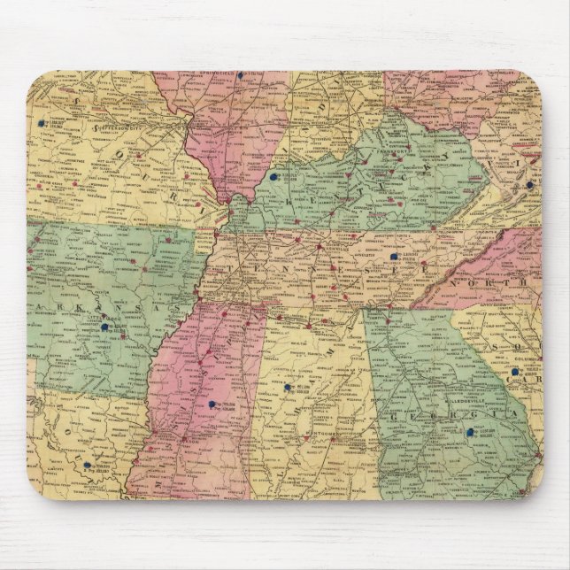 Mousepad Mapa Histórico e Militar dos EUA (Frente)