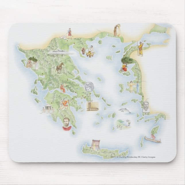 Mousepad Mapa ilustrado da piscina antiga (Frente)