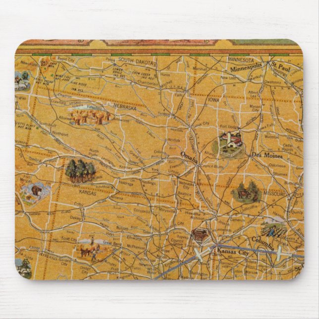 Mousepad Mapa Ilustrado da US Airways (Frente)