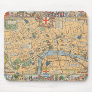 Mousepad Mapa Infantil de Londres, Inglaterra