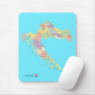 Mousepad Mapa isolado das regiões da Croácia