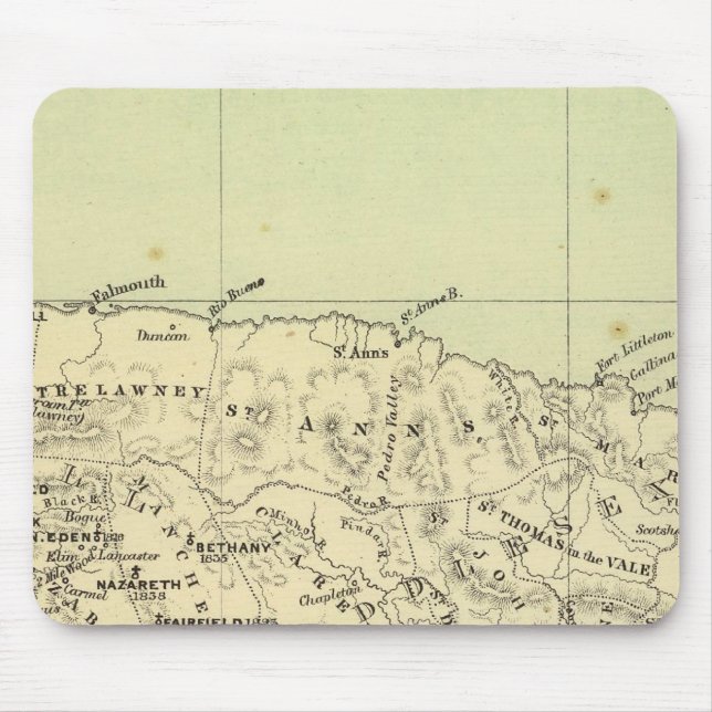 Mousepad Mapa litográfico da Jamaica (Frente)