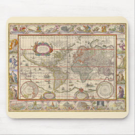 Mousepad Mapa medieval do mundo inteiro (por Willem Blaeu)