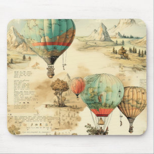 Mousepad Mapa Montanhoso Selvagem de Balão Antigo