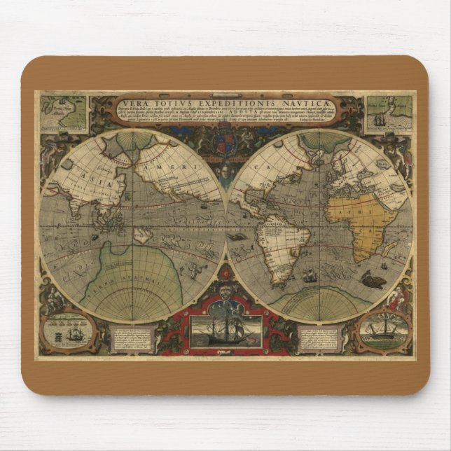 Mousepad Mapa Mundial Antiquado (Frente)