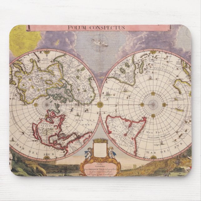 Mousepad Mapa Mundial Antiquado (Frente)
