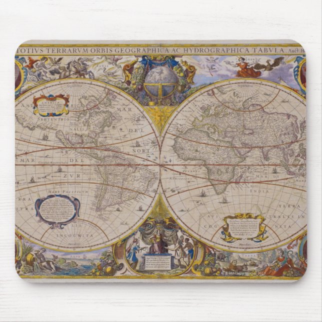 Mousepad Mapa Mundial Antiquado 2 (Frente)