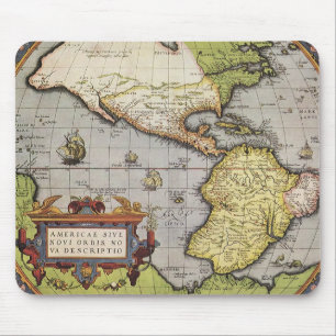 Mousepad Mapa Mundial Antiquado das Américas, 1570