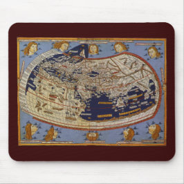 Mousepad Mapa Mundial Antiquado Ptolémico, Johannes de Arns