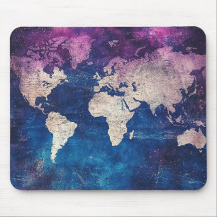 Mousepad Mapa Mundial Celestial Roxo Renascença