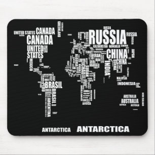Mousepad Mapa Mundial da Tipografia