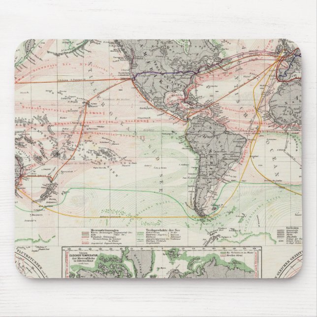 Mousepad Mapa Mundial das Correntes do Oceano (Frente)
