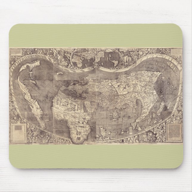 Mousepad Mapa Mundial de Martin Waldseemuller 1507 (Frente)