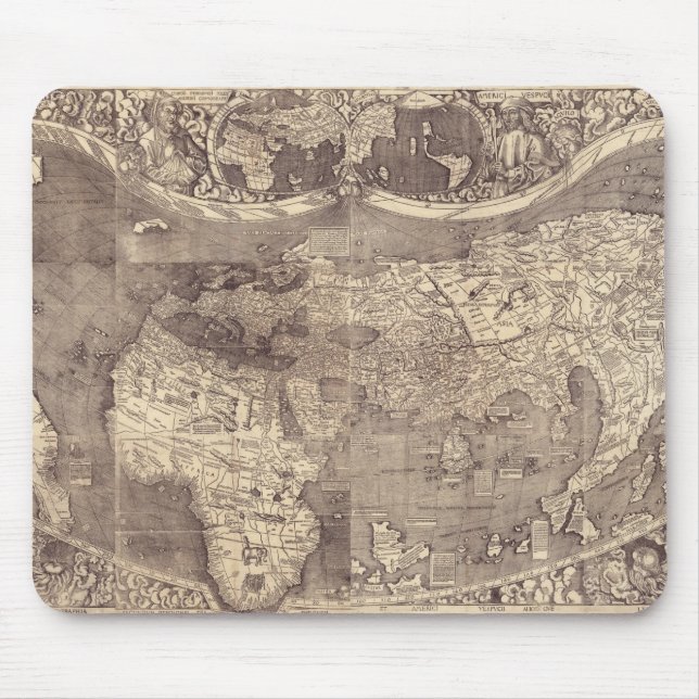 Mousepad Mapa Mundial de Martin Waldseemuller 1507 (Frente)
