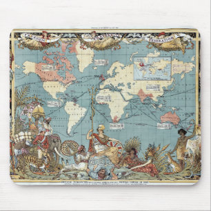 Mousepad Mapa mundial - Império Britânico - 1886