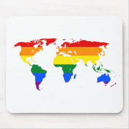 Mousepad Mapa Mundial LGBTQ Arco-Íris