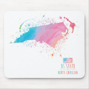 Mousepad Mapa North Carolina da aguarela