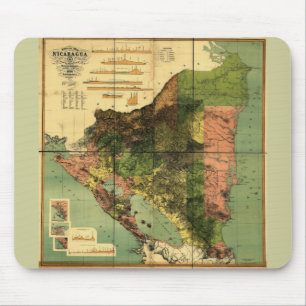 Mousepad Mapa Oficial da Nicarágua de 1898