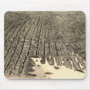 Mousepad Mapa pictórico do vintage de Baltimore (1912)