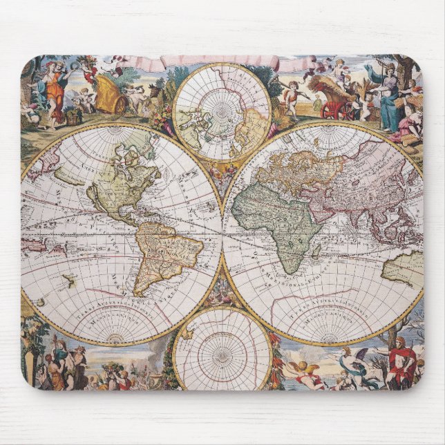 Mousepad Mapa Polar do Hemisfério Duplo (Frente)