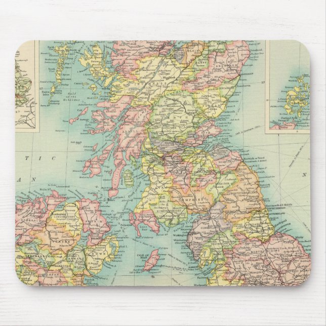 Mousepad Mapa político das Ilhas Britânicas (Frente)
