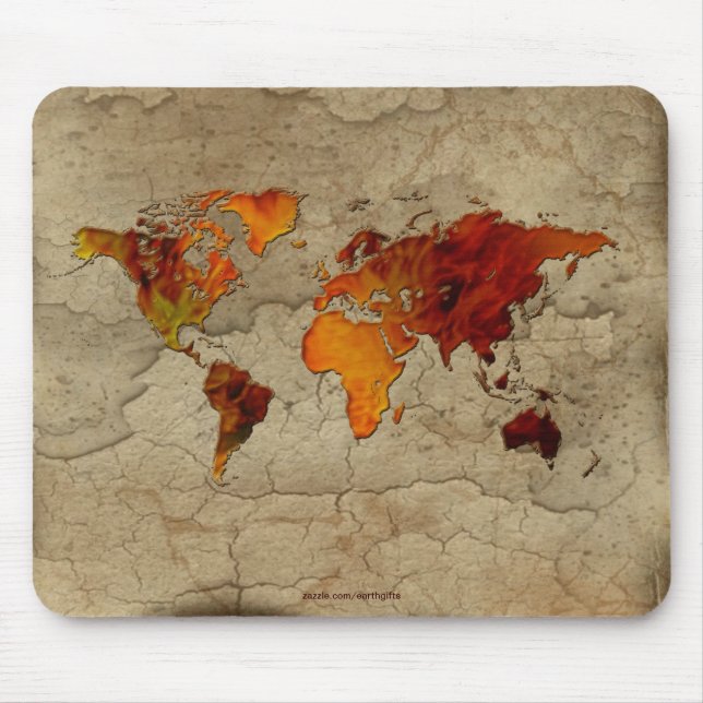 Mousepad Mapa Russo da Terra da Textura do Mundo (Frente)