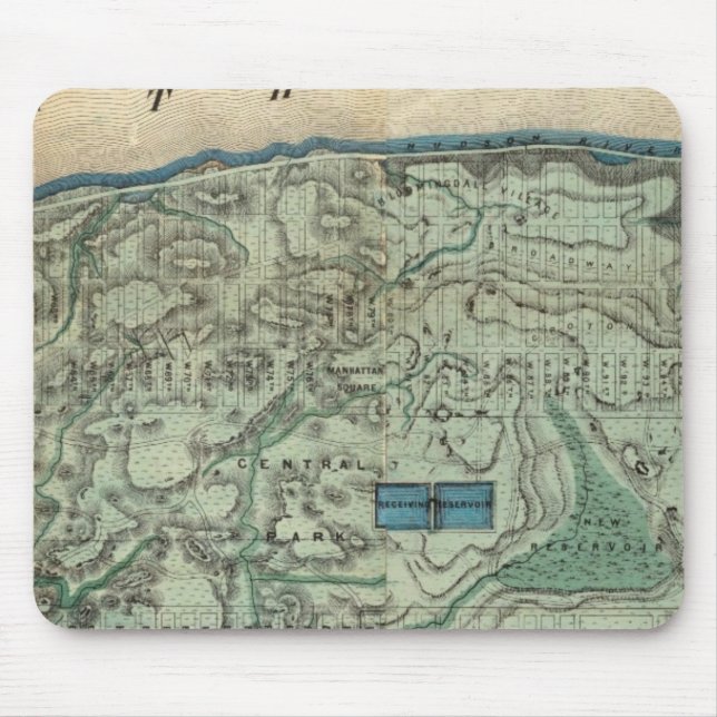 Mousepad Mapa sanitário e topográfico de Nova Iorque (Frente)