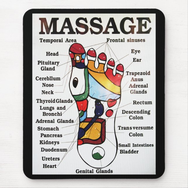 Mousepad Mapa tailandês do Reflexology do ~ da massagem do (Frente)