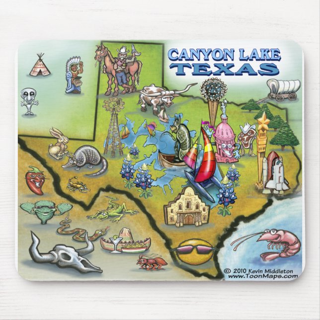 Mousepad Mapa TEXAS do Lago Canyon (Frente)