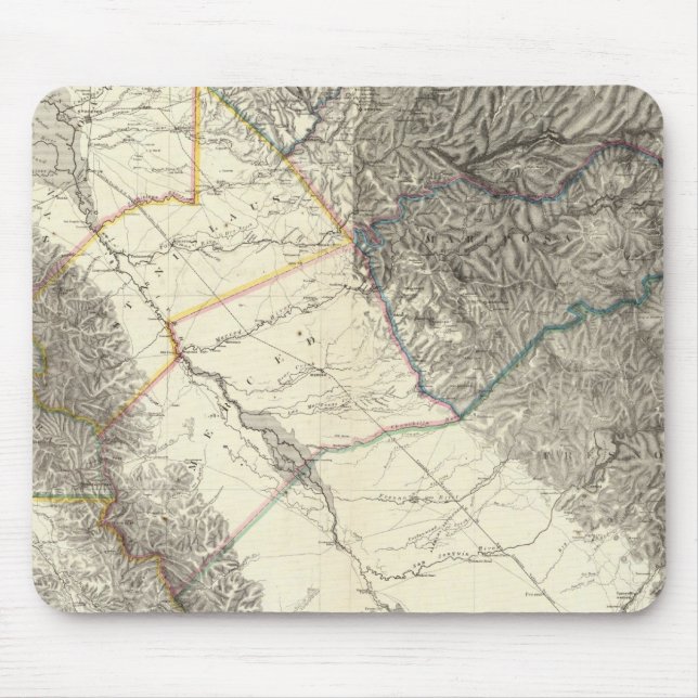 Mousepad Mapa Topográfico da Califórnia Central (Frente)