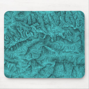 Mousepad Mapa Topográfico de Montanha Azul