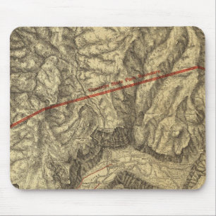 Mousepad Mapa Topográfico do Vale do Yosemite