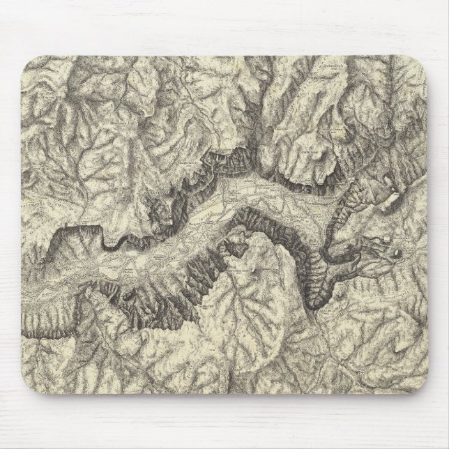 Mousepad Mapa Topográfico do Vale do Yosemite (Frente)