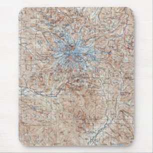 Mousepad Mapa topográfico Washington do Monte Rainier do