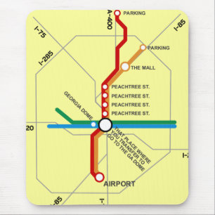 Mousepad Mapa útil do metro de Atlanta