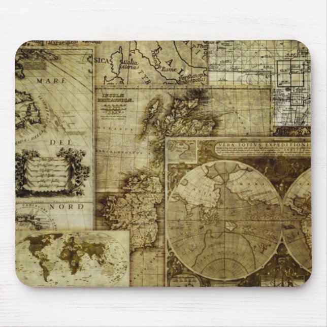 Mousepad Mapas antigos do mundo (Frente)