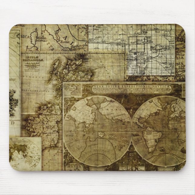 Mousepad Mapas antigos do mundo (Frente)