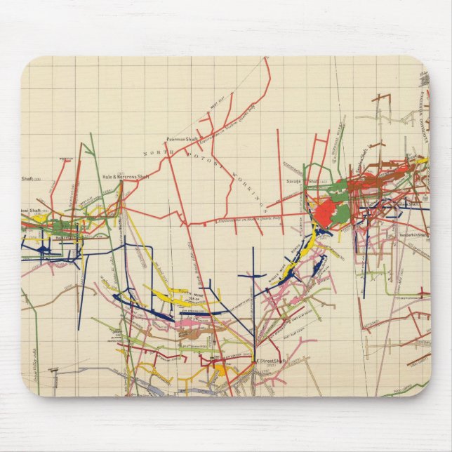 Mousepad Mapas das minas de comstock Número IV (Frente)