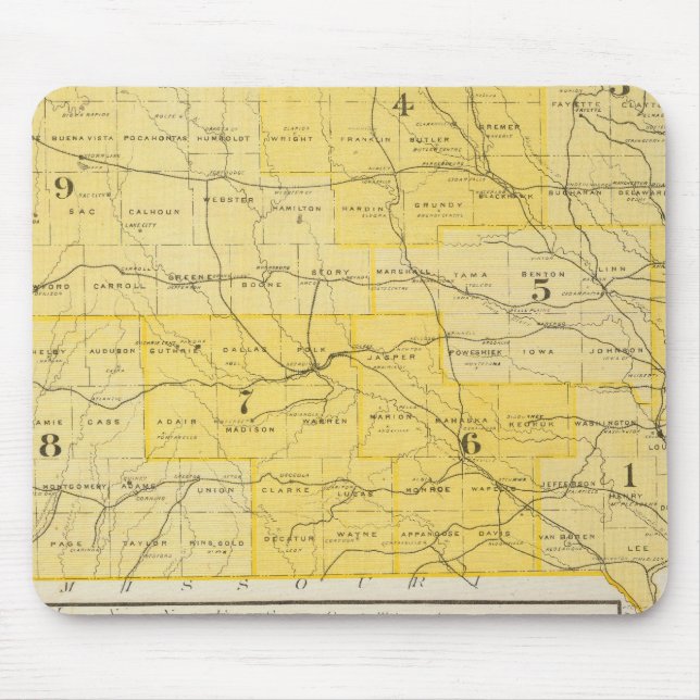 Mousepad Mapas do Estado de Iowa (Frente)
