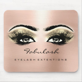 Mousepad Maquiagem da Bela Lashes do Nome da Litter Dourada