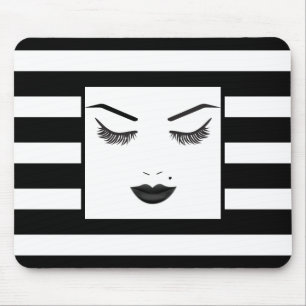 Mousepad Maquiagem Preta para Rosto Sobrancelhas Lábios Bel