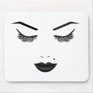 Mousepad Maquiagem Rosto Sobrancelhas Lábios Beleza Glamour