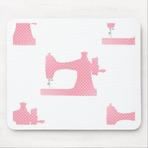 Mousepad máquina de costura rosa