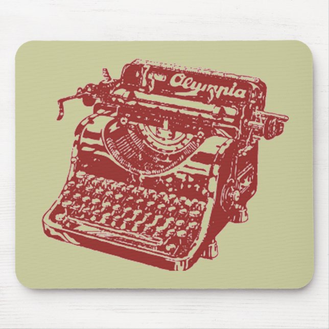 Mousepad Máquina de Digitalização de Vintage Maroon (Frente)