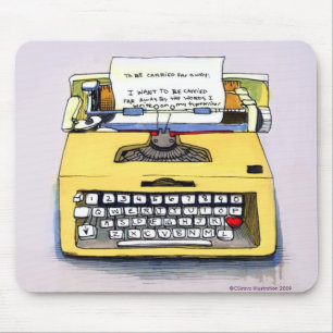 Mousepad Máquina de escrever amarela subtil